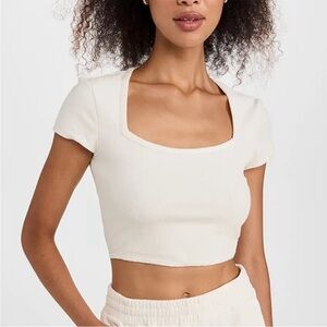 NWT Alo Yoga Terry Cloth Square Neck Tops in White